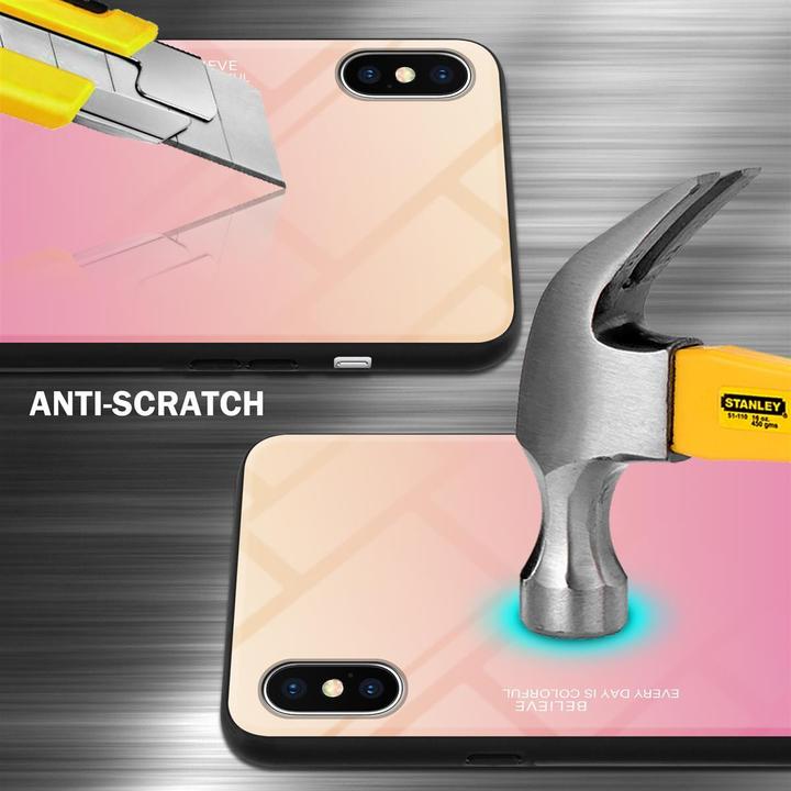 Produktbild Cadorabo TPU 2 Farben Glas Cover (Apple iPhone X)