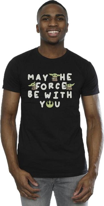 Actual product image Star Wars Mens The Mandalorian Grogu May The Force Be With You T-Shirt (4XL)