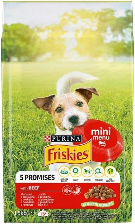 Produktbild Friskies Mini Menu Rindfleisch mit Gemüse - Trockenfutter für Hunde - 1,5 kg (Senior, 1 Stk., 1500 g)