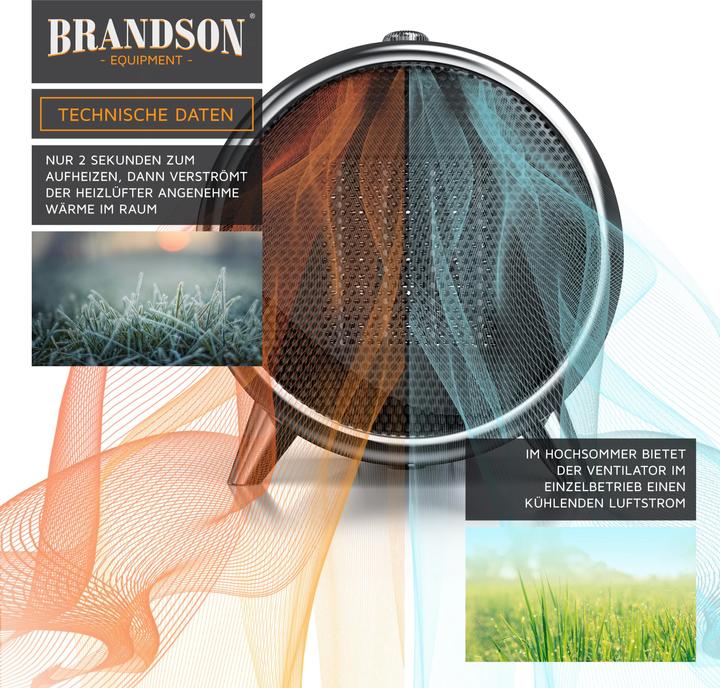 Image du produit Brandson Radiateur soufflant 1500 Watt, élément chauffant en céramique et fusible thermique, radiateur en (1500 W)