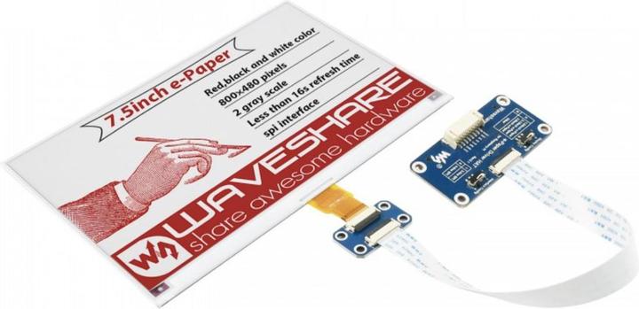 Produktbild WaveShare 800×480 7.5inch 3-Farben E-Ink Display Raspberry Pi HAT