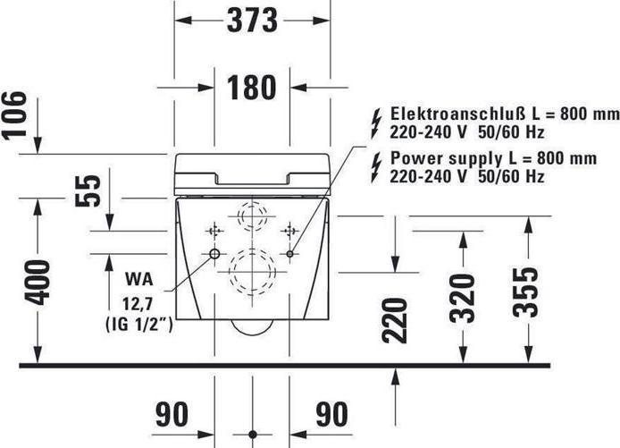 Actual product image Duravit Wall-hung WC STARCK 2 deep, 375x620mm, SensoWash white