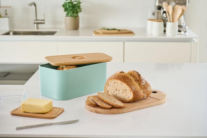 Immagine prodotto Zeller Present Cestino per il pane con coperchio in bambù, metallo, menta