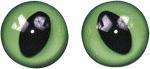 Image du produit Rayher Yeux Cat en plastique, vert / noir, ø 12 mm, 6 piè