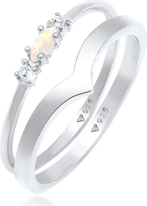 Elli Set Marquise Opal V-Form mit Zirkonia Kristallen