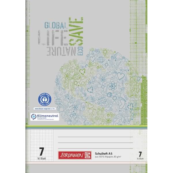 Immagine prodotto Libro di esercizi Recycling Lineatur 7 a scacchiera senza margini (A5, Quadretti, Copertina rigida)