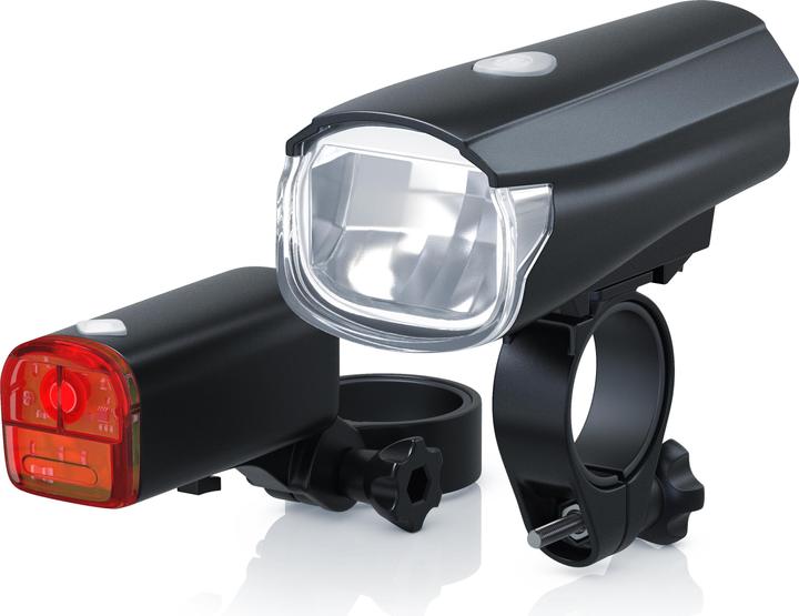 Aplic LED Velobeleuchtung Fahrradlicht Set, StVZO zugelassen - Fahrradlampe Fahrradlicht Fahrradlampenset (30 lm)