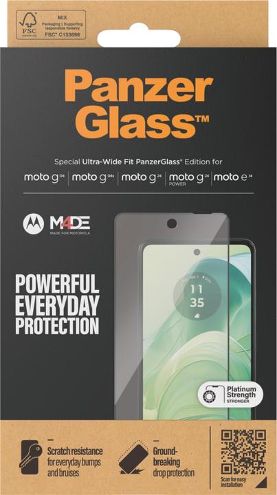 Actual product image PanzerGlass Ultra-Wide Fit (1 Piece, Motorola Moto G24, Motorola Moto G04, Motorola Moto G24 Power)