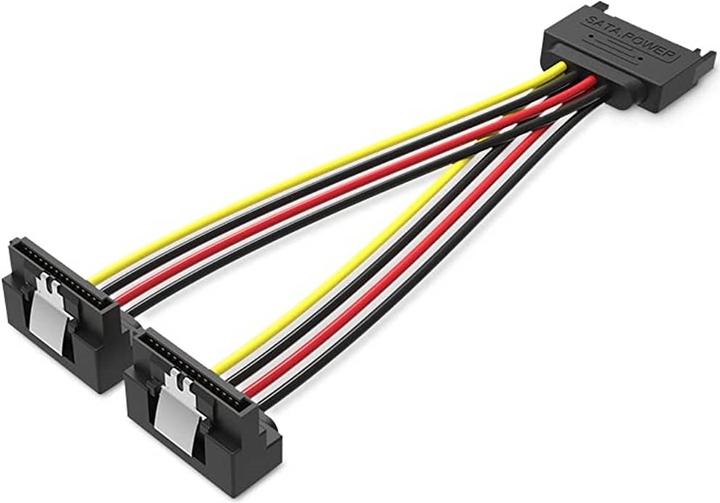 Produktbild Vention SATA 15P (M) auf 2x 15P SATA 90Â° (F) Stromverteilerkabel - 0,15m