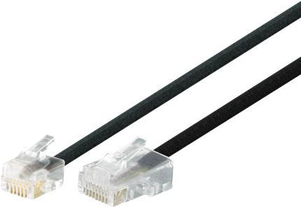 Produktbild Tecline Modular-Anschlusskabel, RJ11 St. (6P4C) / RJ45 St. (8P4C), schwarz, 6,0 m Zum Anschluss von Telefone