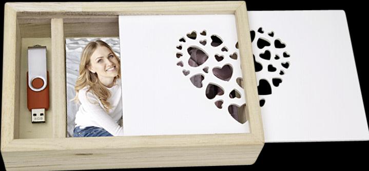 Produktbild ZEP Love Box USB 13x18 Holz für Fotos und Stick (13 x 18 cm)