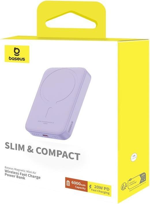 Immagine prodotto Baseus Powerbank mini 6000 mAh 20W (viola) (6000 mAh, 20 W, 20 Wh)