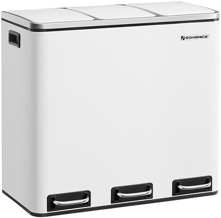 Songmics Poubelle de tri 3 x 18,0 l blanc (54 l)
