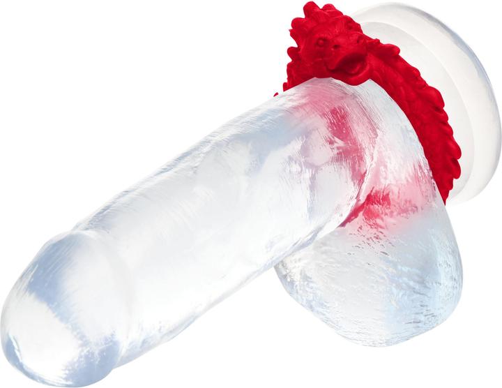 Actual product image Creature Cocks XR Brands - Rise of the Dragon Silicone Penis Ring - Red (0.90 cm)