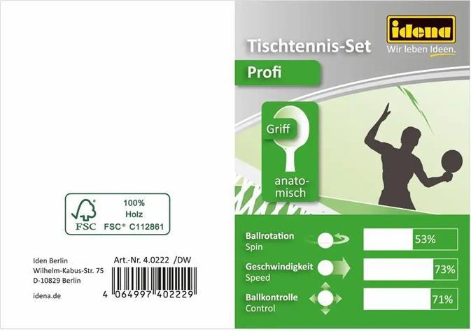 Actual product image Idena Table tennis set professional 13 pieces