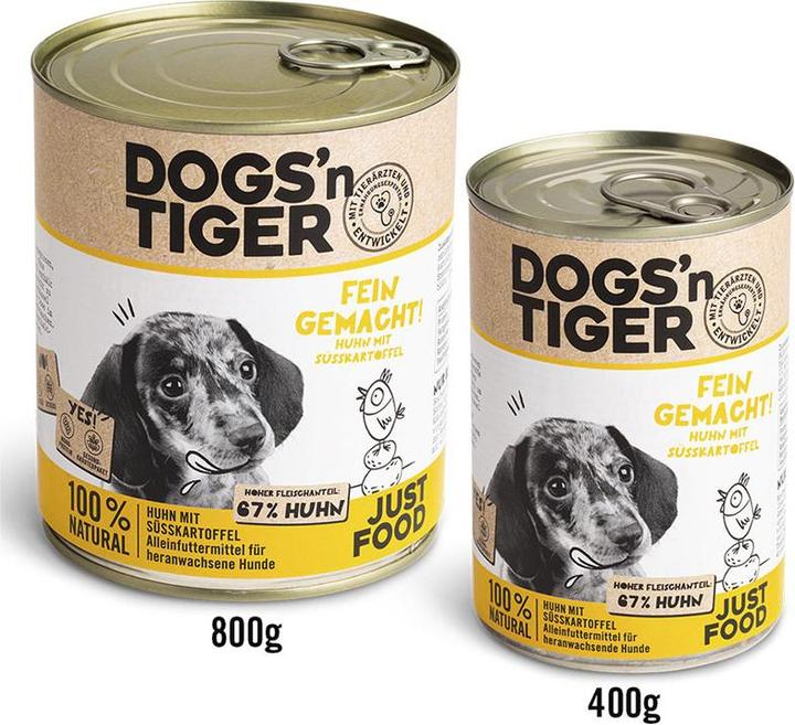 Immagine prodotto Dogs'n Tiger Cibo umido finemente preparato 400g (Cucciolo + gattino, 1 pz., 400 g)