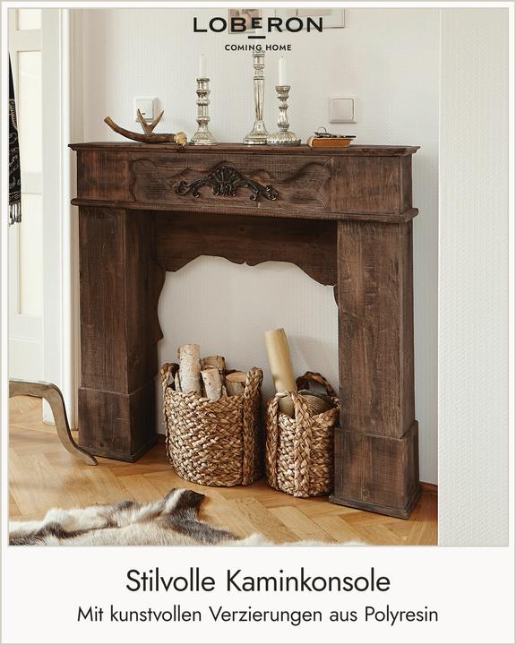 Image du produit Loberon Console de cheminée Margaux brun antique (102 x 21 x 97 cm)