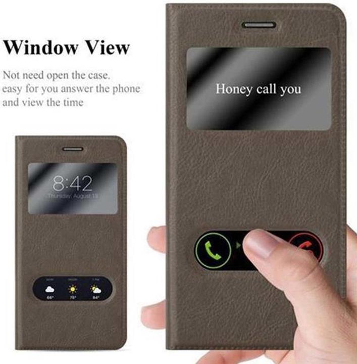 Actual product image Cadorabo Book with View double window cover (LG G4, Motorola Moto G4 Plus)