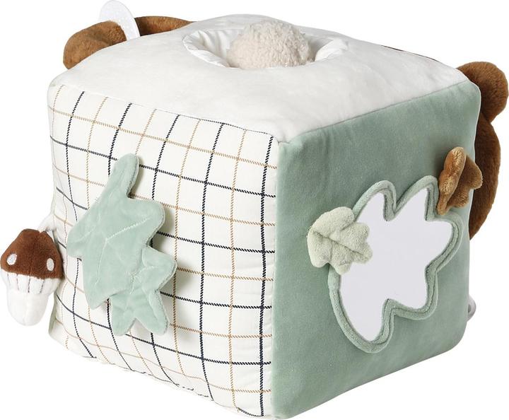 Actual product image Vertbaudet Baby activity fabric cube GREEN FOREST