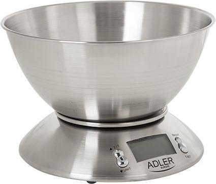 Adler AD 3166 Kitchen Scale Stainless Steel Worktop Oval Electronic Kitchen Scale