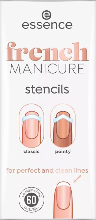 Produktbild essence Schablone French Manicure 01 French Tips & Tricks (Nagellacktrockner, Weiss)