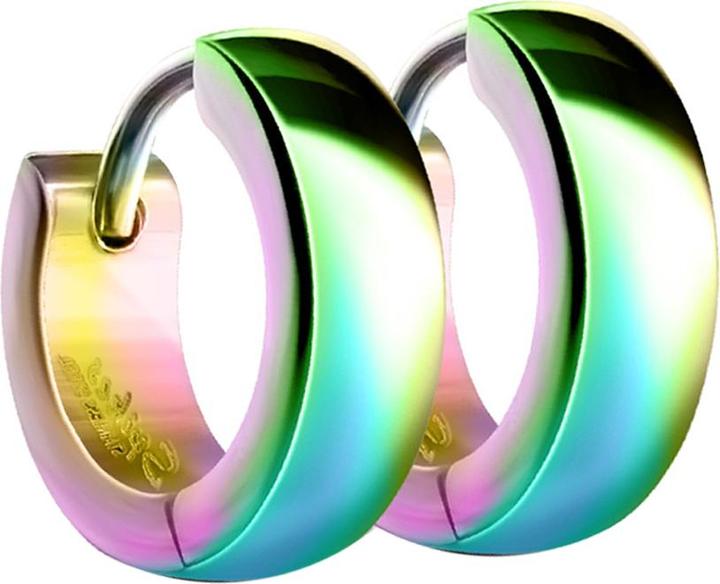 Image du produit Star Piercing Boucle d'oreille à rabattre arrondie colorée (Acier chirurgical 316L, sans laiton)
