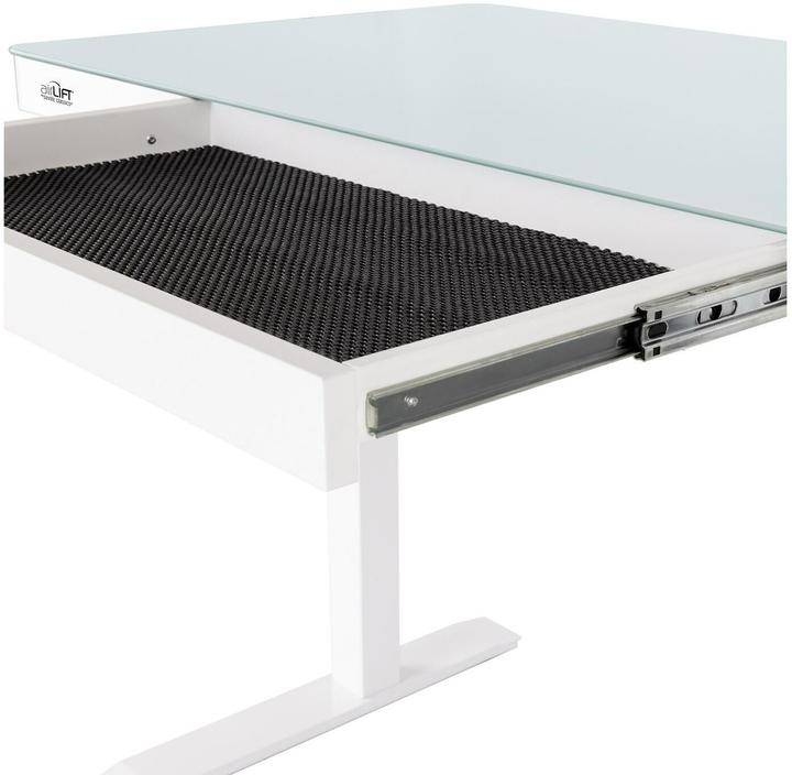 Image du produit Seville Classics Table haute Airlift 1.2 x 0.6 m, blanc, profondeur