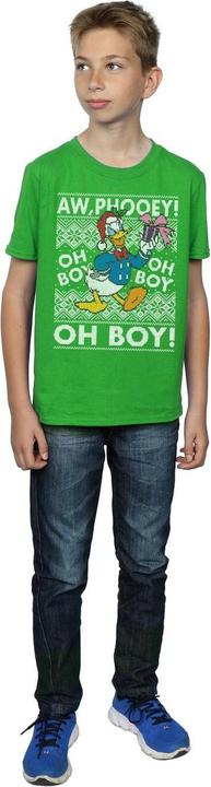 Actual product image Disney Boys Donald Duck Christmas Fair Isle T-Shirt (128)