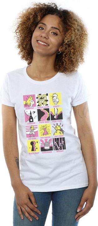 Actual product image Disney Womens/Ladies Tinkerbell Squares Cotton T-Shirt (XXL)