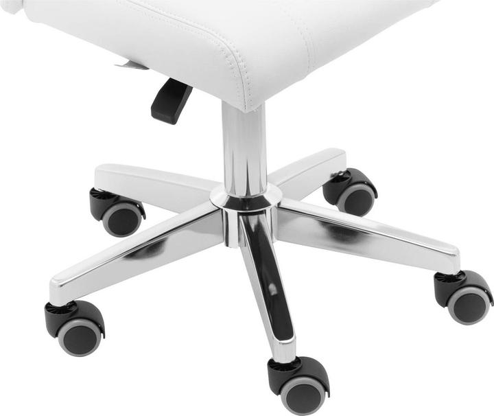 Produktbild Physa Rollhocker mit Lehne Friseurhocker Kosmetikhocker höhenverstellbar 150 kg weiss