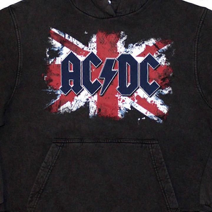 Actual product image AC/DC Unisex Adult Union Jack Stone Wash Pullover Hoodie (XL)