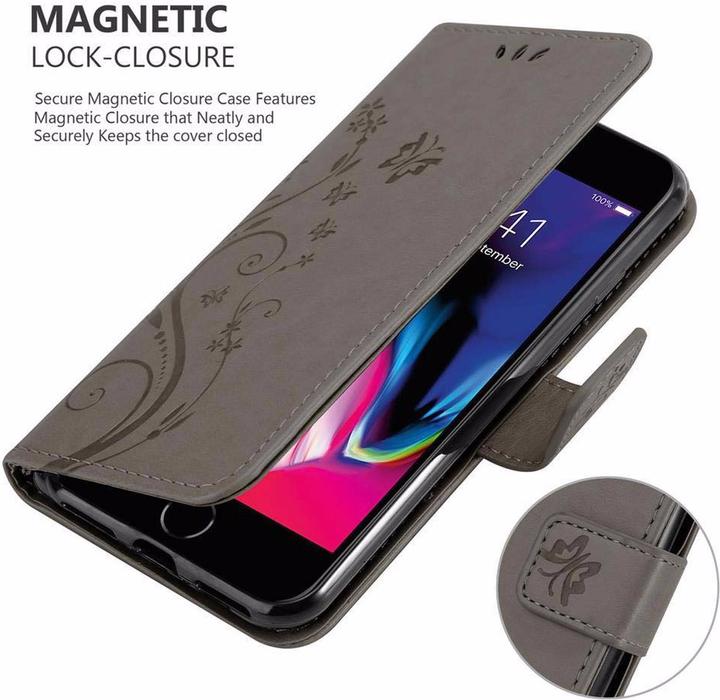 Produktbild Cadorabo Flower Book Cover (Apple iPhone 7, Apple iPhone SE (2nd Gen))