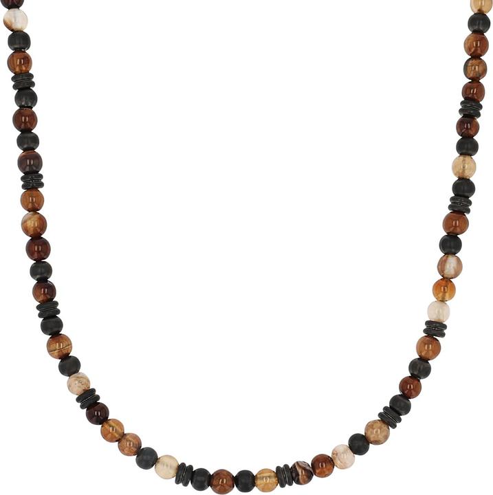 Immagine prodotto S.Oliver Halsschmuck für Jungs, Edelstahl, Steel Beads, Achat (Acciaio inossidabile, 3 cm)