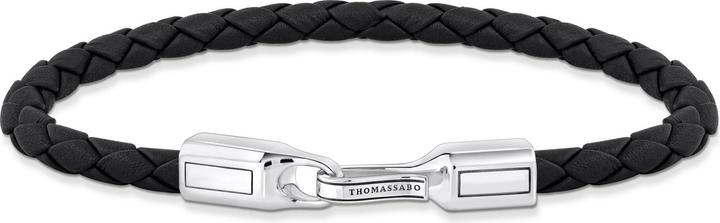 Produktbild Thomas Sabo Lederarmband in Schwarz Silber (19 cm, Leder, Geschwärzt, 925 Sterlingsilber)