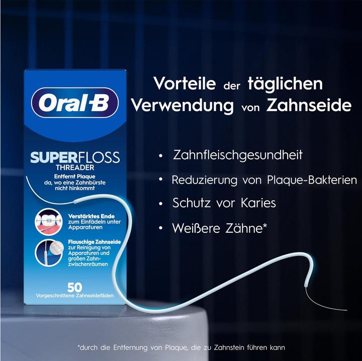 Immagine prodotto Oral-B Threader Zahnseide 50 Fäden Zahnseide (15 m)