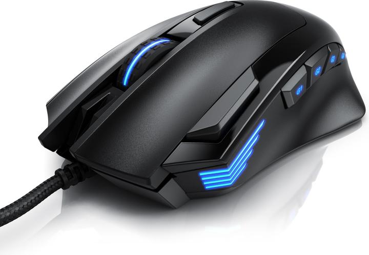Produktbild CSL Gaming Maus kabelgebunden, 125 dpi, optische Gaming Maus, Farbwechsel, 9 Tasten, 600 bis 4800dpi (Kabelgebunden)