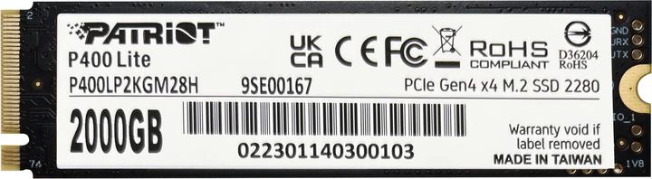 Image du produit Patriot P400 Lite (2000 Go, M.2 2280)