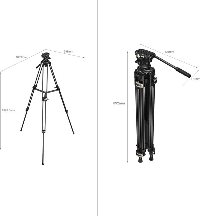 Produktbild SmallRig Hochleistungs-Fluidkopfstativ AD-01 (Metall)