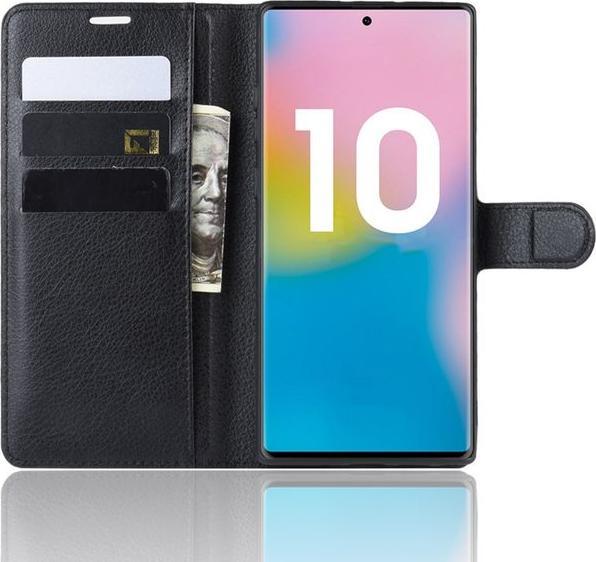Actual product image MU Classic Litchi Leather Bookcover Series (Samsung Galaxy Note 10+ 5G, Samsung Galaxy Note 10+)