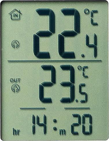 Produktbild Pearl Digitales Innen- und Aussen-Thermometer mit Uhrzeit und LCD-Display