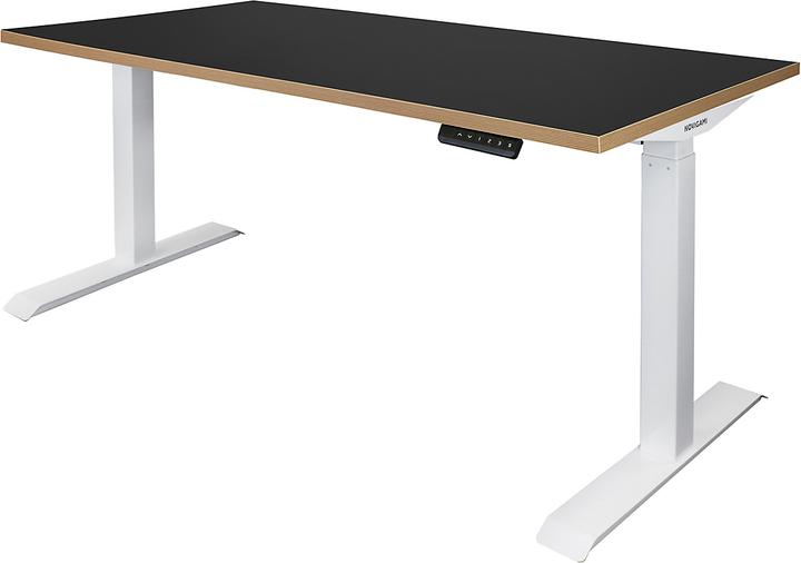 Produktbild Novigami Büro Set | Höhenverstellbarer Schreibtisch Ototo | Schwarz-Multiplex | 160 cm | Inkl. Bürostuhl K...