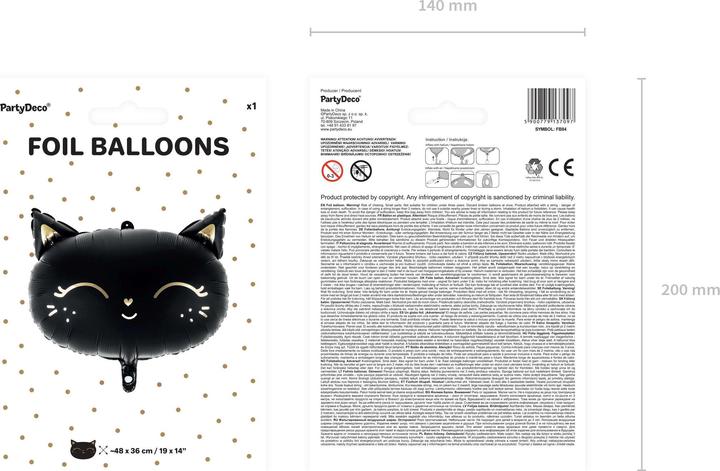 Produktbild Partydeco Ballon Katze schwarz