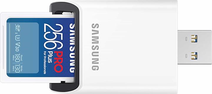 Image du produit Samsung Carte mémoire SD PRO Plus MB-SD256SB/WW 256GB + czytnik (256 Go, SD, U3, UHS-I)