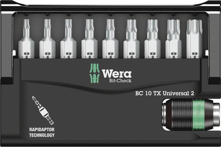 Produktbild Wera Bit-Check 10 TX Universal 2 (Innensechsrund TX M10, Innensechsrund TX M15, Innensechsrund TX M20, Innensechsrund TX M30, Innensechsrund TX M6, Innensechsrund TX M8, Innensechsrund TX M9, Innensechsrund TX M25, Innensechsrund TX M40)