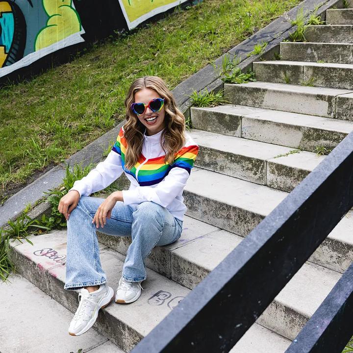 Image du produit Boland 80er Jahre Trainingsjacke Vintage Rainbow Frau (S, M, L, XL, XXL)