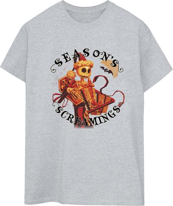 Actual product image Disney Womens/Ladies The Nightmare Before Christmas Seasons Screamings Cotton Boyfriend T-Shirt (L)