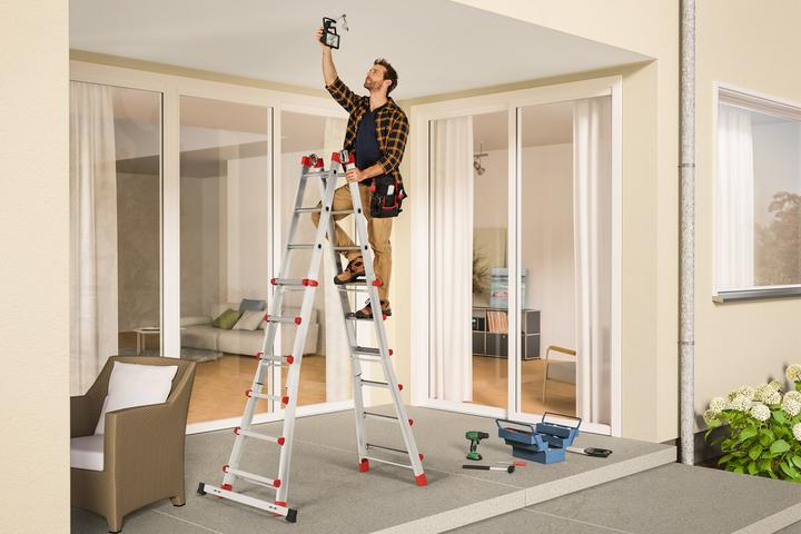 Productafbeelding Hailo M80, aluminium multifunctionele ladder, 4x4 sporten (Multifunctionele ladder, 123 cm)