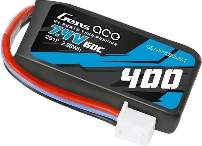 Productafbeelding Gens Ace 400mAh 7,4V 60C 2S1P JST Batterij (7.40 V, 400 mAh)