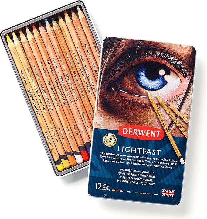 Actual product image Derwent Lightfast coloured pencils, 4 mm, multicoloured, 12 pieces (Multicoloured, 12 x)