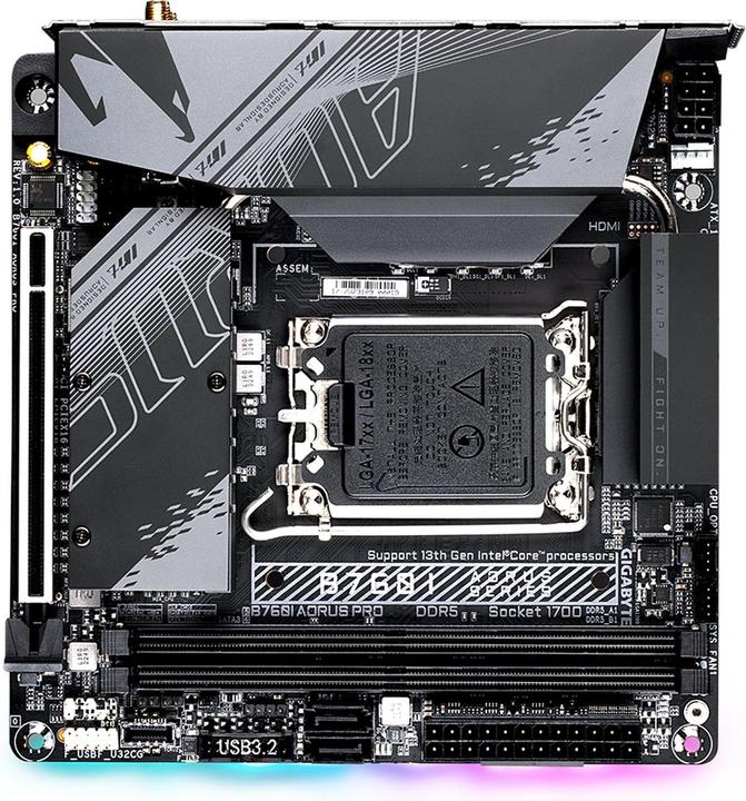 Actual product image Gigabyte B760I Aorus Pro (LGA 1700, Intel B760 Express, Mini-ITX)